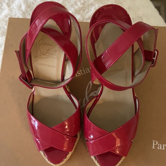 Christian Louboutin Espadrilles dark pink size 37 - Picture 6 of 7